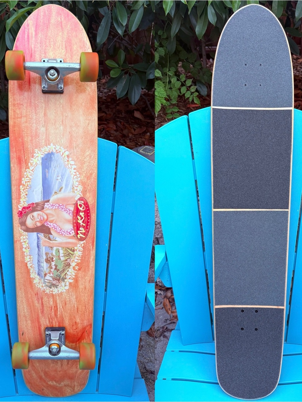 Vintage 1995 Powell No Ka Oi Complete Longboard Skateboard 43” - Stage 8 Indy’s